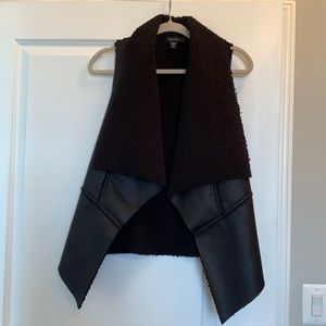 Karen Kane black faux leather vest